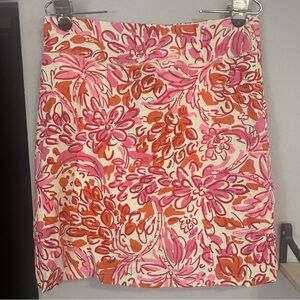 Barbara Gerwit Vibrant Floral Mini Skirt in Pink and Orange